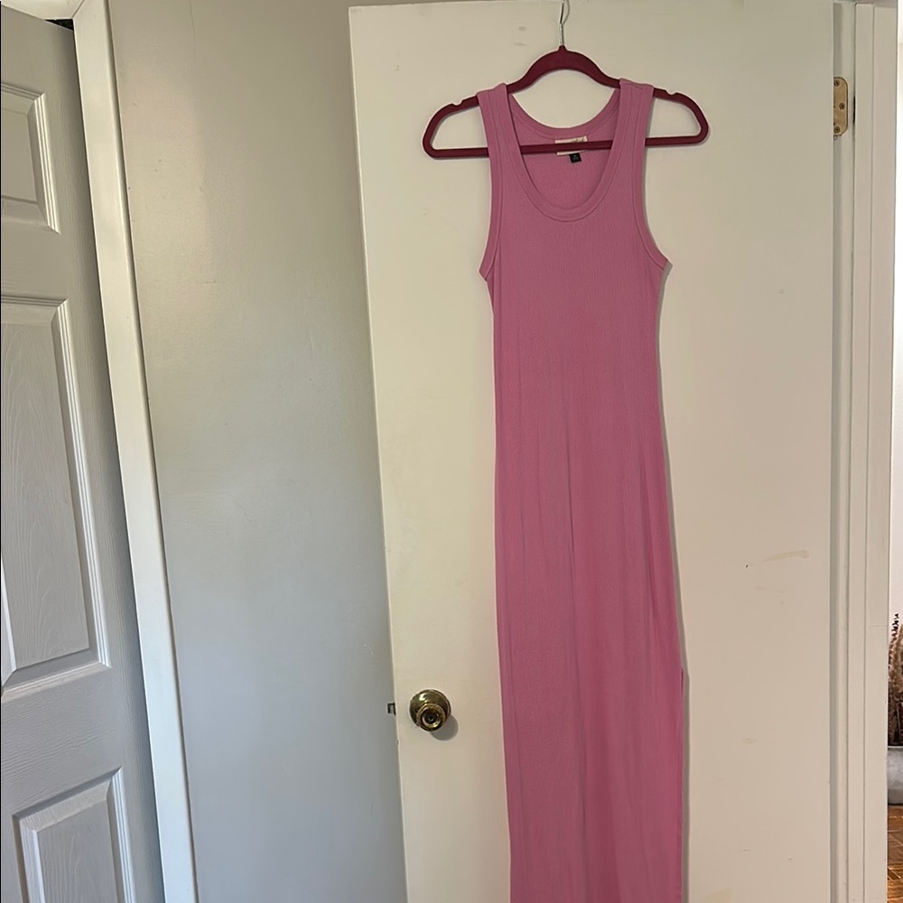 Universal Thread Pink Ribbed Sleeveless Bodycon Maxi Dress